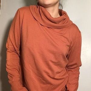 Orange High Neck Long Sleeve